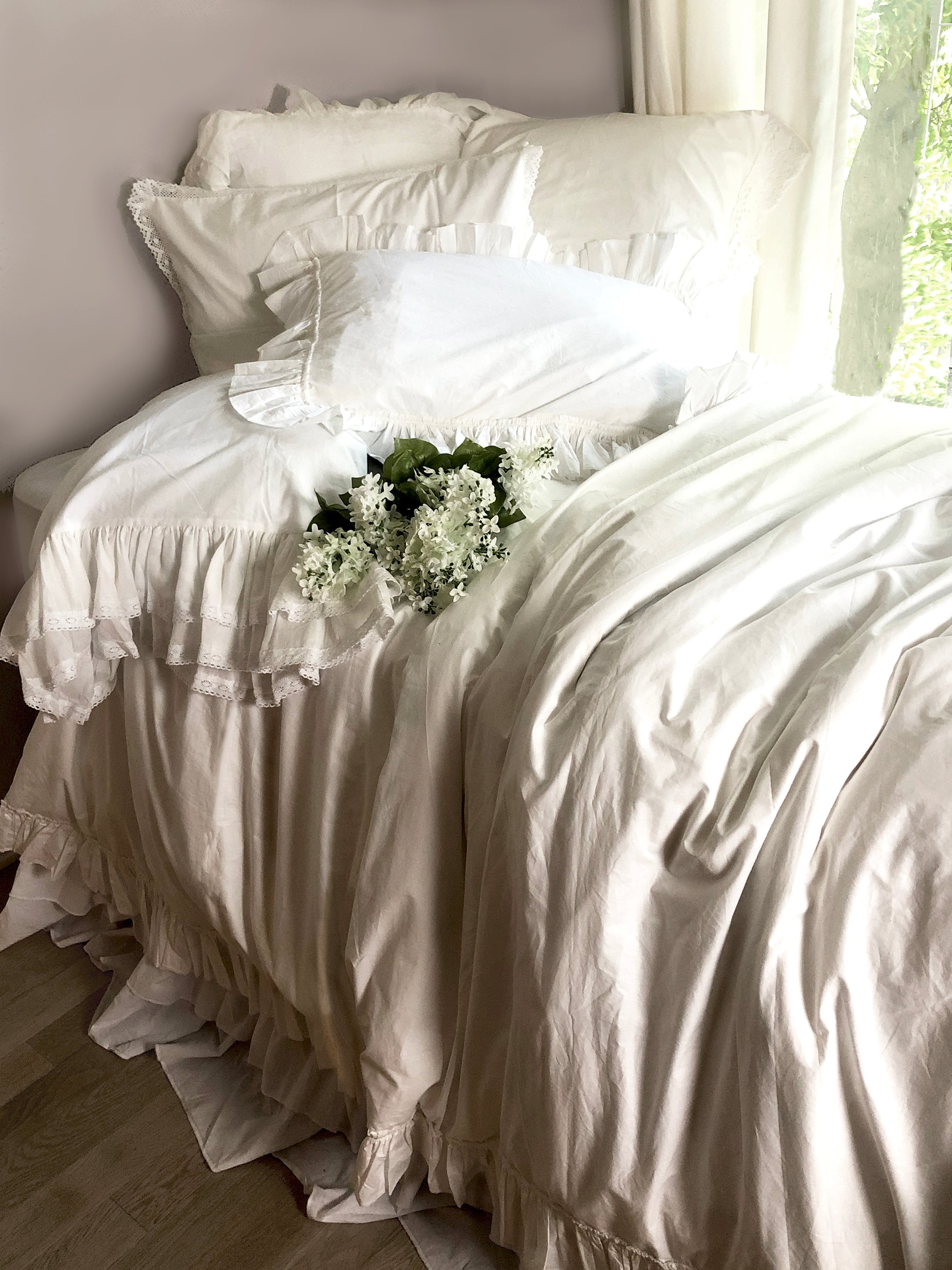 Clementine Tatter Ruffle Linen Salvage Et Cie