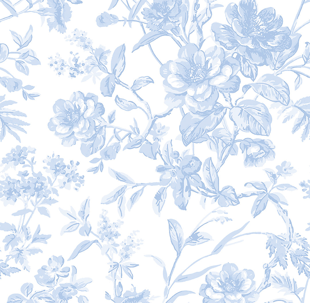 French Toile FabricSoft Blue Linen Salvage Et Cie