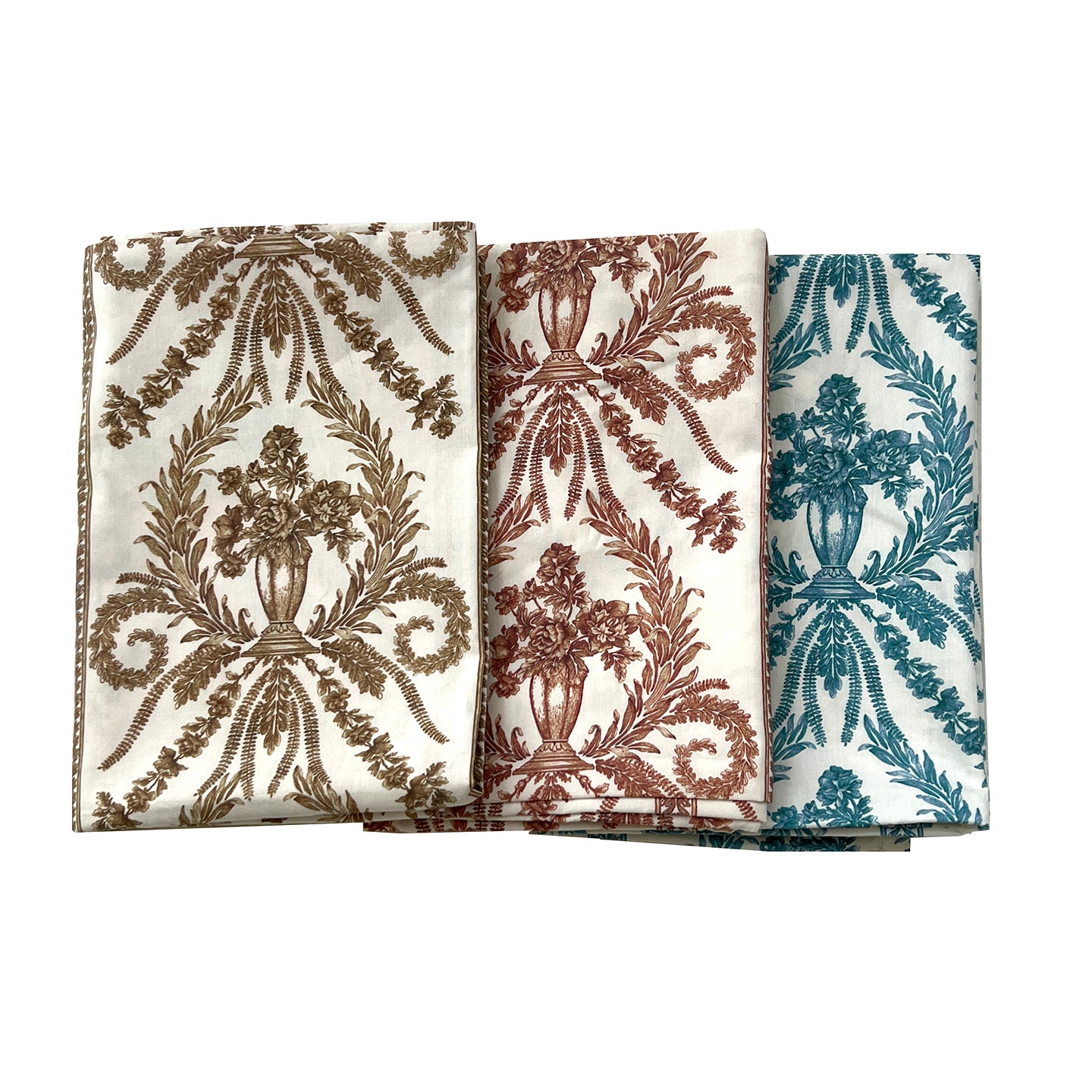 Victoria Toile 3 Pc Standard Sham SetVintage Deep Colors Linen