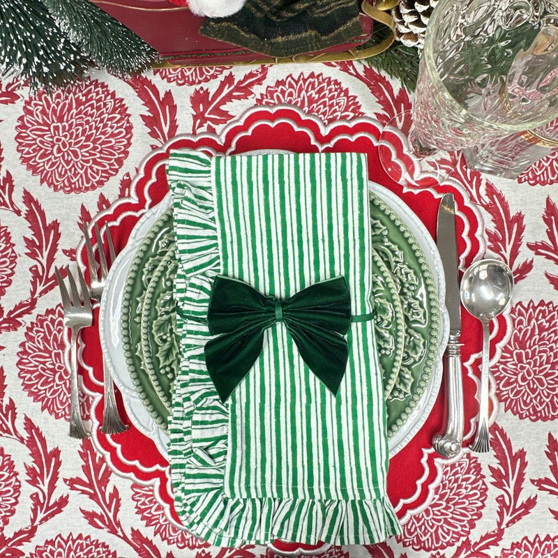 Red Flowers & Vines - Tablecloth