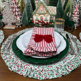 Mistletoe & Bows Quilted Ruffle Placemat - Set of 4