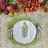 Green Flower - Motif Napkin (Set of 4)