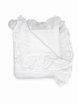 Malibu Beach Linen Full/Queen Voile Ruffle Duvet - White