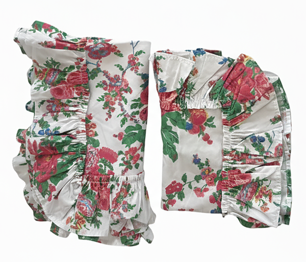 Austin Rose Tatter Ruffle Sham Set - 1- Boudoir, and 1 Standard Sham -  Fiesta