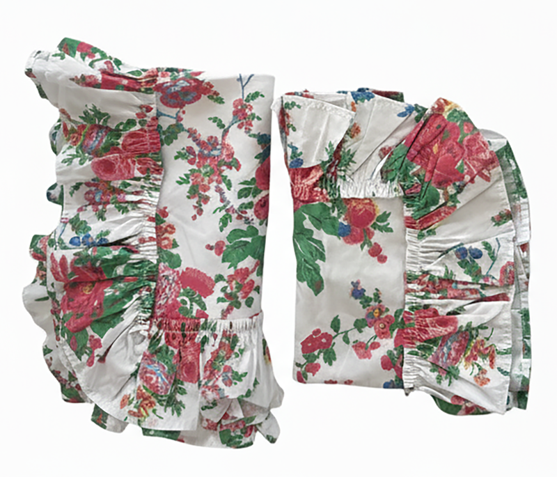 Austin Rose Tatter Ruffle Sham Set - 1- Boudoir, and 1 Standard Sham -  Fiesta