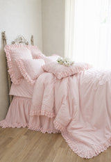 NEW COLOR ! Ambrosia Crochet Ruffle Duvet Collection - Rose