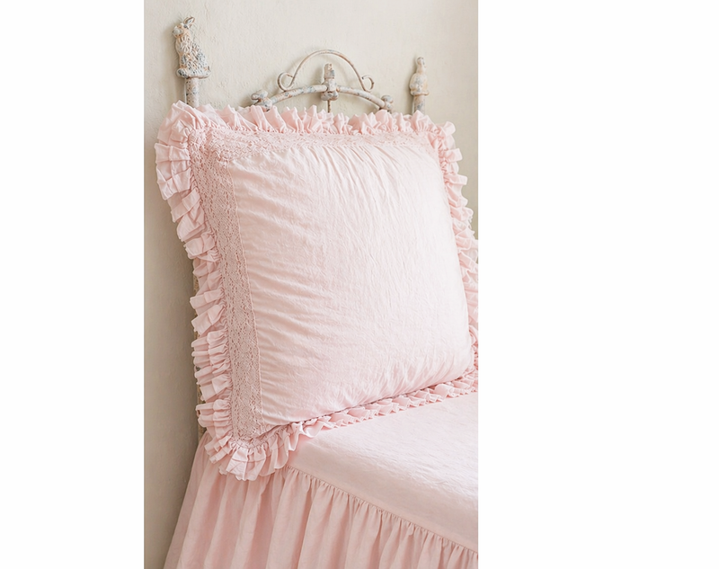 NEW COLOR ! Ambrosia Crochet Ruffle Duvet Collection - Rose
