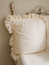 NEW COLOR ! Ambrosia Crochet Ruffle Duvet Collection - Creme