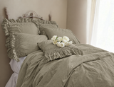 NEW COLOR ! Ambrosia Crochet Ruffle Duvet Collection - Natural