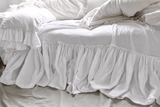 Clementine Tatter Ruffle Poplin Bedskirt - White