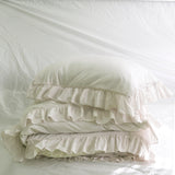 1 Set- Clementine Tatter Ruffle King Duvet Set-Creme