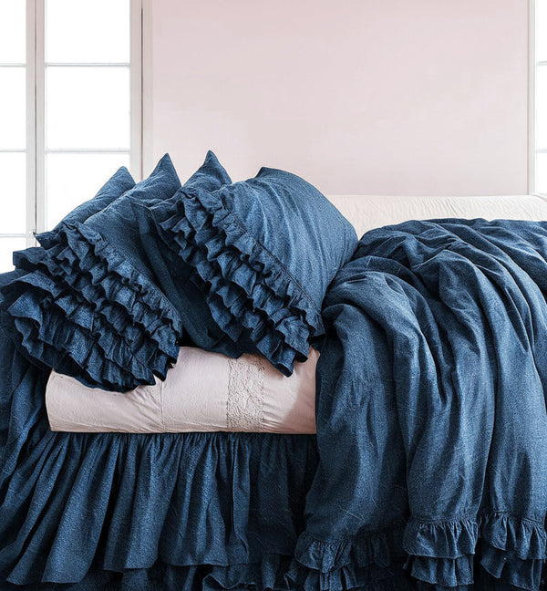 New in! Giselle Ruffle Bedding- Stonewashed Denim