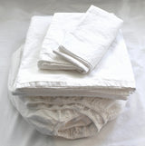 Softly Washed Poplin Collection - White sheet set