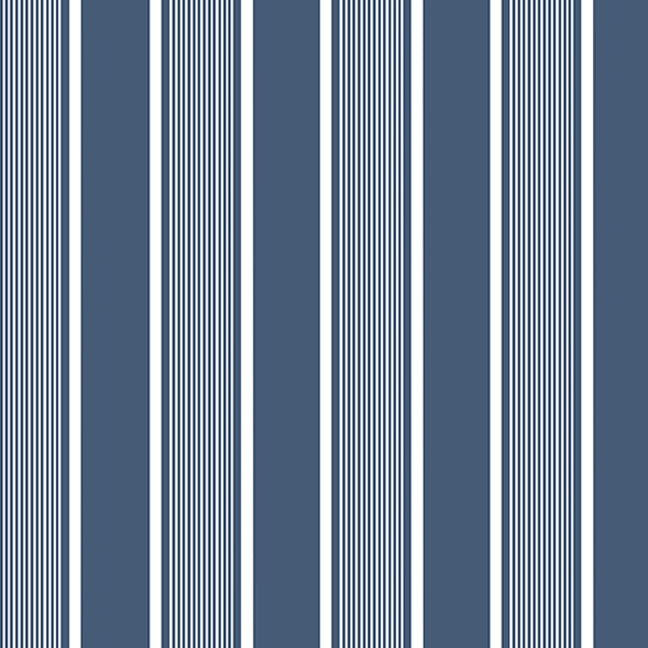 New! French Army Stripe Print Linen-Denim