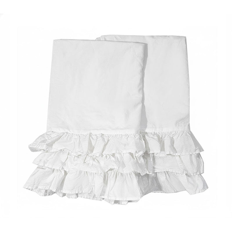 New! Holiday Set-Giselle Ruffle Poplin Pillowcase Set/2 - White