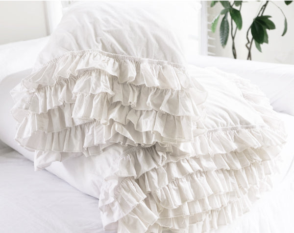 New! Holiday Set-Giselle Ruffle Poplin Pillowcase Set/2 - White