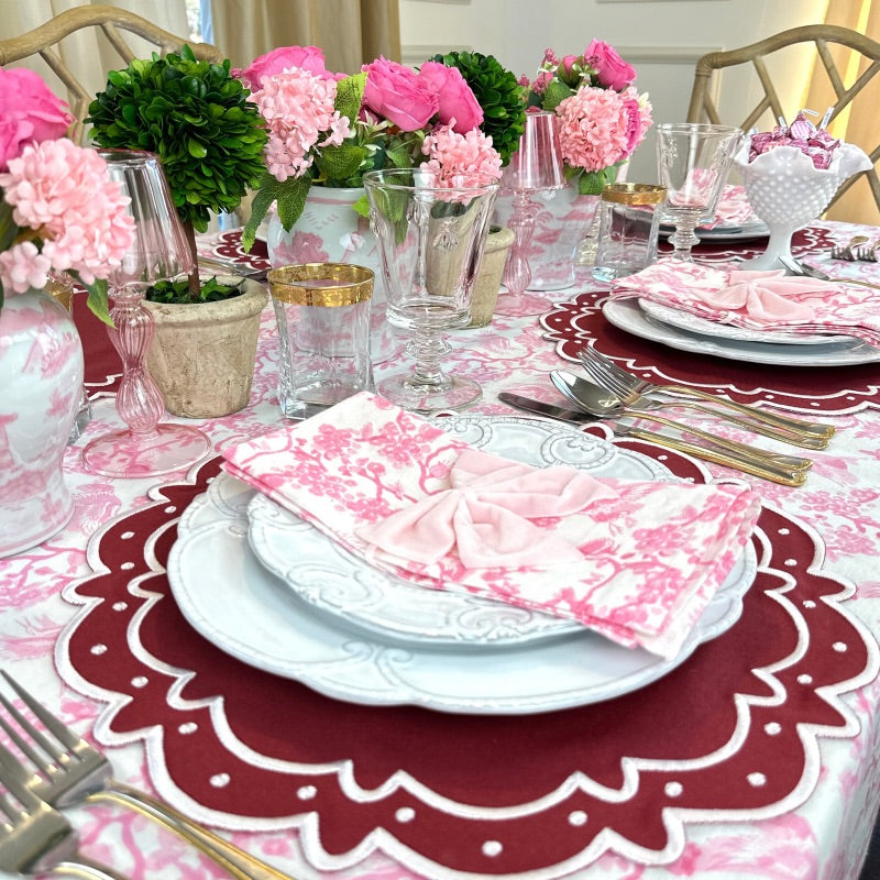 Pink Toile de Jouy Birds - Napkins (Set of 4)