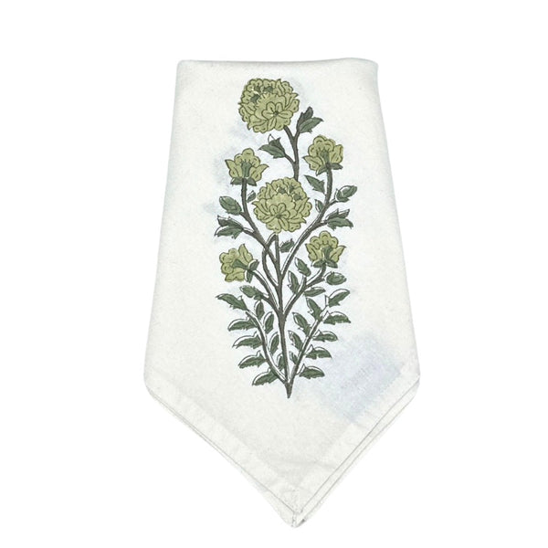 Green Flower - Motif Napkin (Set of 4)