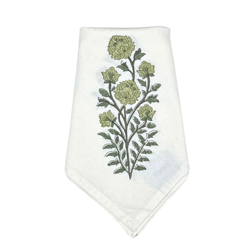 Green Flower - Motif Napkin (Set of 4)