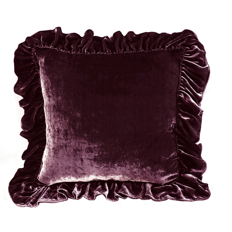 Isabella Tatter Velvet Ruffle Collection - Aubergine