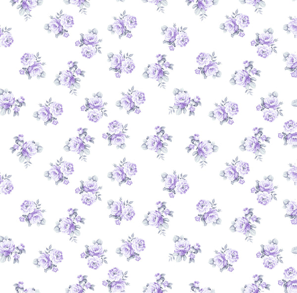 New! Petite Rosebuds Print Linen-Lilac