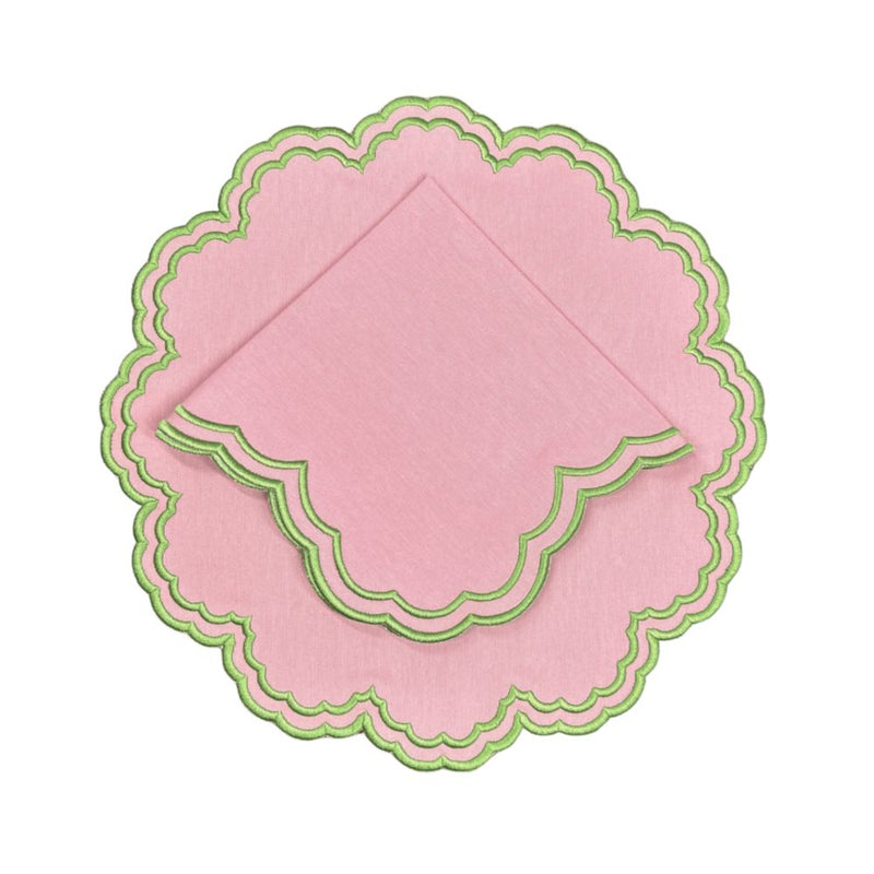 Bettina Napkin - Pink & Green (Set of 4)