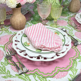 Pink and Green, Flowers & Vines - Tablecloth