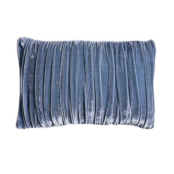 NEW! Velvet Pouf Pillow - Chambray