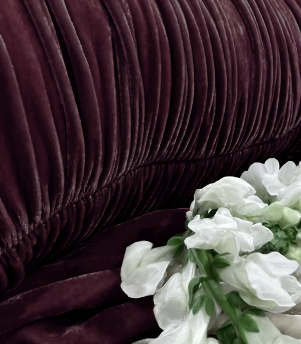 Velvet Pouf Pillow - Aubergine