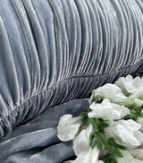 NEW! Velvet Pouf Pillow - Chambray