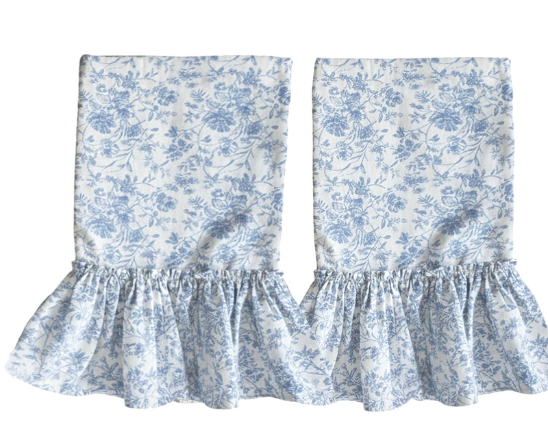 3 PC Set-French Toile F/QN Duvet + 2 Tatter Pillowcases - Chambray