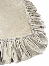 1 Unit-  Silk Velvet Isabella Tatter Ruffle Medium Throw - Champagne