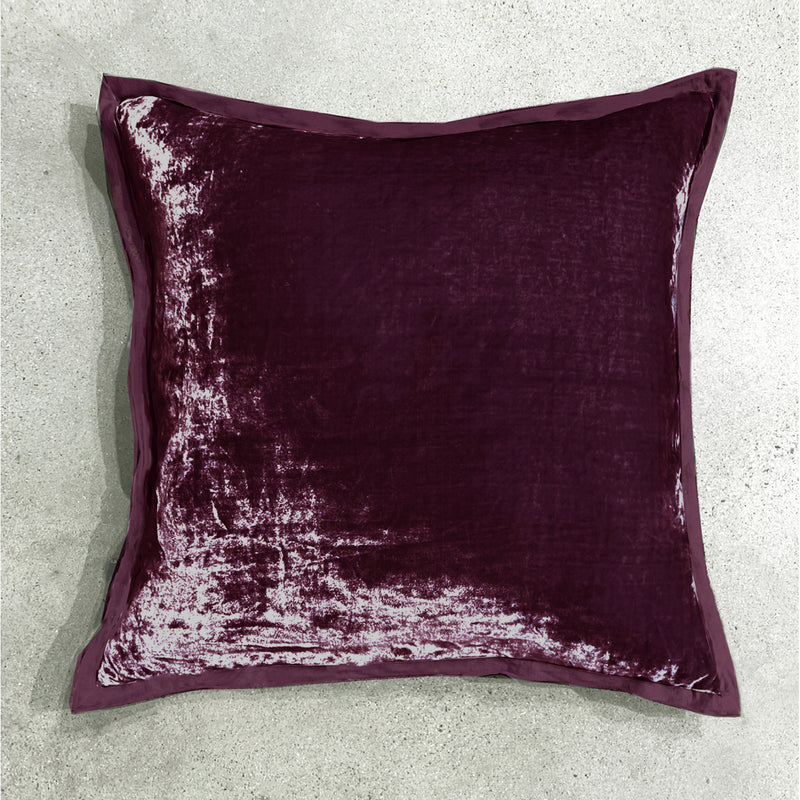 Velvet Frame Pillows and Shams Aubergine