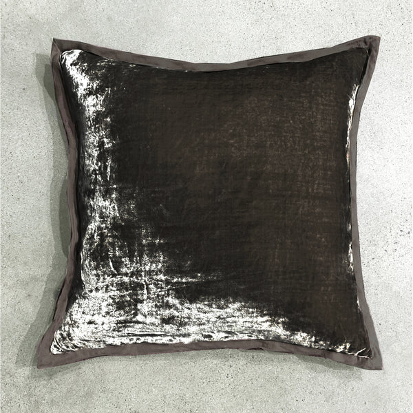 Velvet Frame Pillows and Shams- Cacao