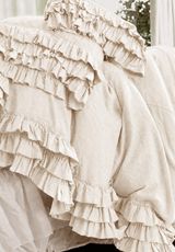 NEW! Gypsy Ruffle Linen Collection - Creme