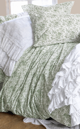 French Toile Bedding - Sage