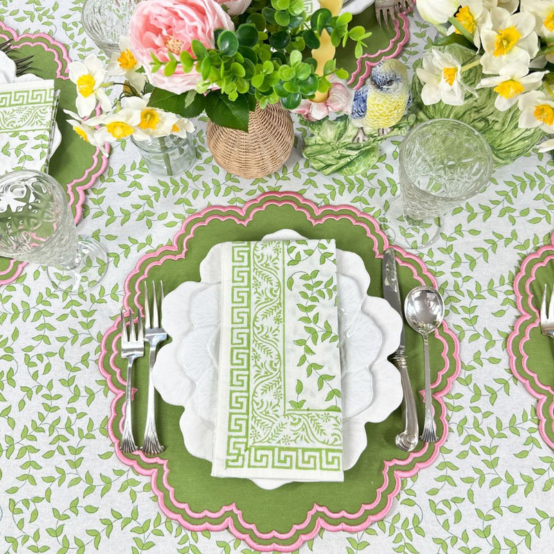Light Green Leaves - Napkin (Set of 4)