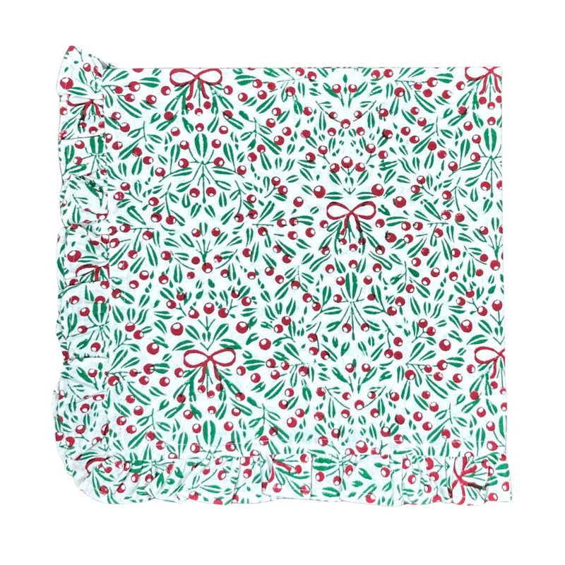 Mistletoe & Bows with Ruffle - Napkin (Set of 4)