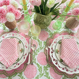 Pink and Green, Flowers & Vines - Tablecloth