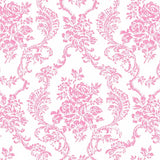 Trellis Damask Print Fabric - Pink Sorbet