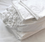 Perfect Poplin Sheet Collection - White - Linen Salvage Et Cie
