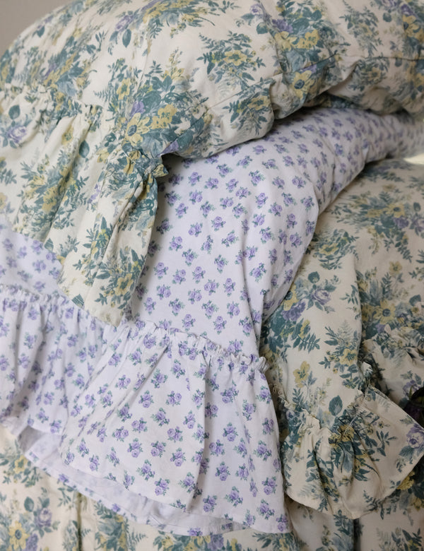 Petite Rosebuds Bouquet Bedding - Lilac - Linen Salvage Et Cie