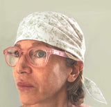 French Toile Print Bandana-Wheat - Linen Salvage Et Cie