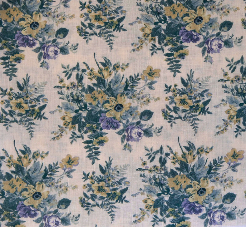 Auberge Floral Fabric -Creme - Linen Salvage Et Cie