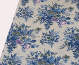 Auberge Floral Fabric -Sky - Linen Salvage Et Cie