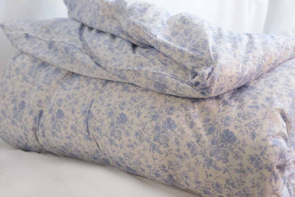 French Toile Bedding -Chambray - Linen Salvage Et Cie