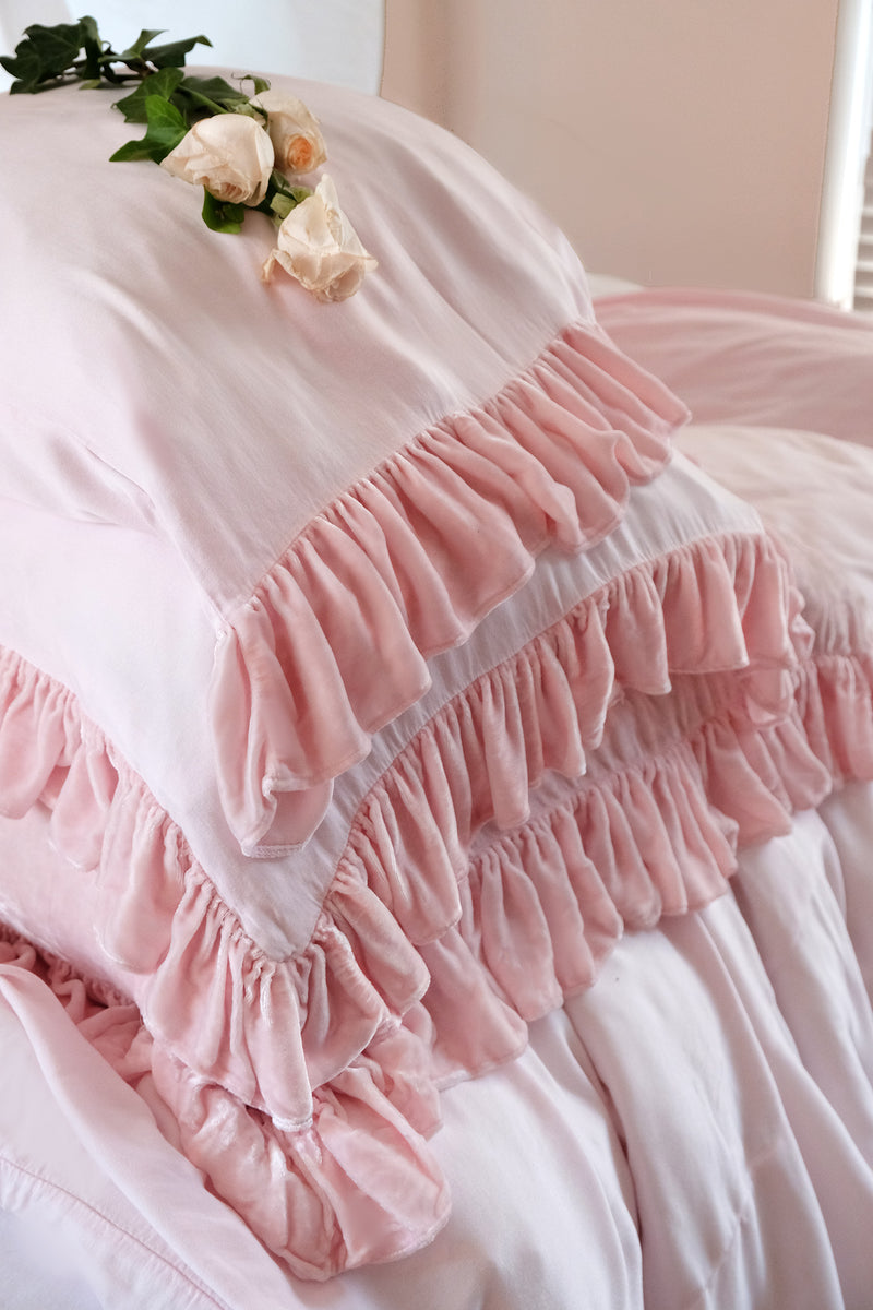 Charlotte Silk Velvet Ruffle Collection - Petal