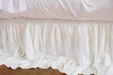 Celeste Double Ruffle Sateen Bedskirt-Creme - Linen Salvage Et Cie