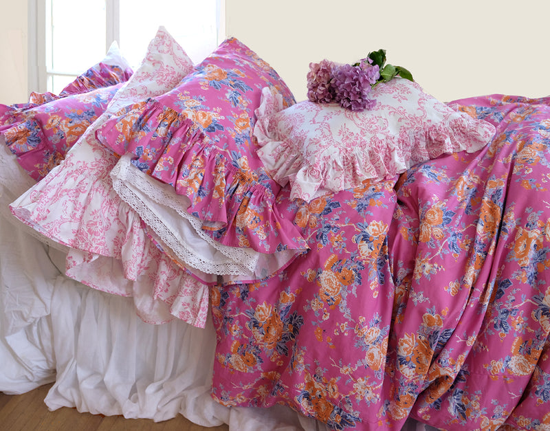 NEW! Austin Rose Bedding - Pink - Linen Salvage Et Cie