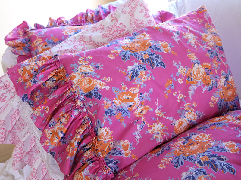 NEW! Austin Rose Bedding - Pink - Linen Salvage Et Cie